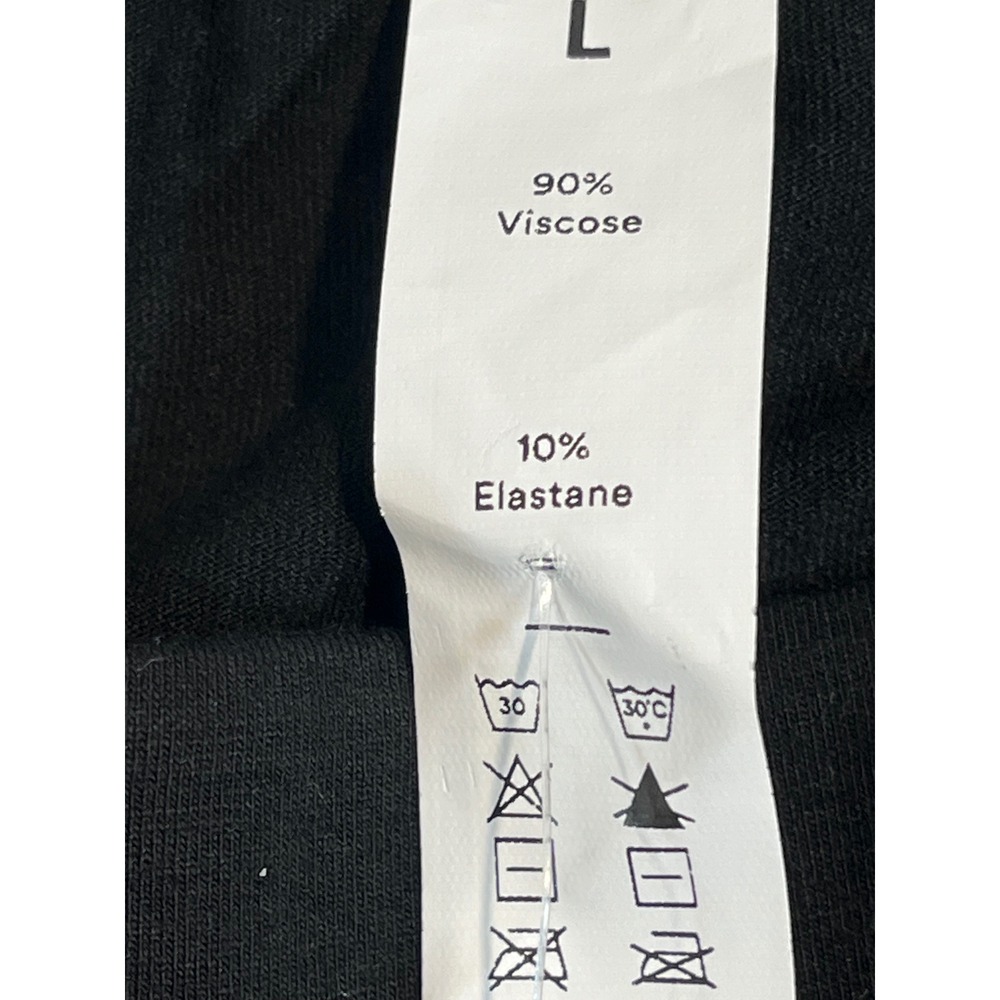 HALARA Black Ruched Front Pullon Midi Skirt Sz L Viscose Elastane Slit
Side NWT - Picture 5 of 7